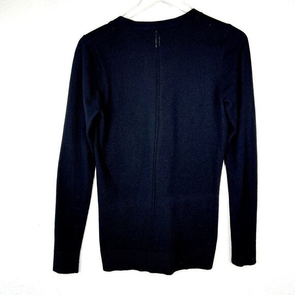 Milly Black Angora Blend Knit Cardigan Sweater Snap Button Crystal Flower SMALL - Picture 7 of 7